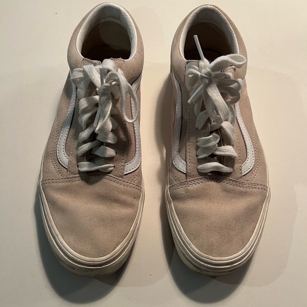 Vans tan and white sneakers